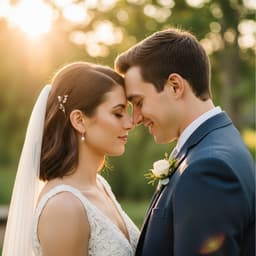 Happy wedding couple